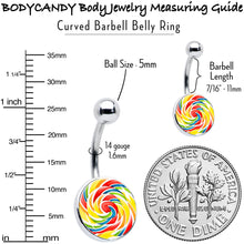 将图片加载到图库查看器,Rainbow Swirl Lollipop Belly Ring by Onyx O