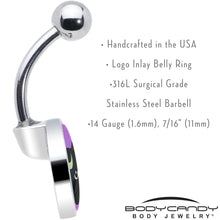 Load image into Gallery viewer, Black Mystic Kitty Cat Belly Ring by Onyx O