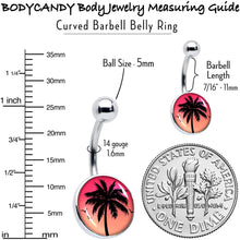 Load image into Gallery viewer, Red Sunset Palm Tree Belly Ring by Onyx O