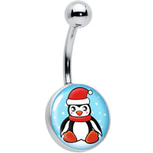 Load image into Gallery viewer, Snowfall Holiday Penguin Belly Ring by Onyx O