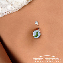将图片加载到图库查看器,Green Pickle Belly Ring by Onyx O