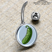 将图片加载到图库查看器,Green Pickle Belly Ring by Onyx O