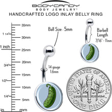 将图片加载到图库查看器,Green Pickle Belly Ring by Onyx O