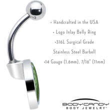 将图片加载到图库查看器,Green Pickle Belly Ring by Onyx O