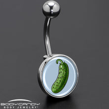 将图片加载到图库查看器,Green Pickle Belly Ring by Onyx O