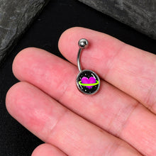 Load image into Gallery viewer, Heart Planet Belly Ring by Onyx O