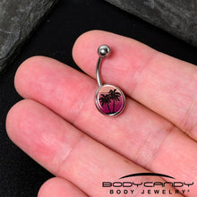 将图片加载到图库查看器,Palm Tree Retro Sunset Belly Ring by Onyx O