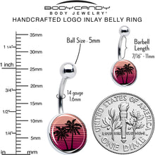 将图片加载到图库查看器,Palm Tree Retro Sunset Belly Ring by Onyx O