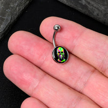 Load image into Gallery viewer, Ultra Bright Melting Skull Belly Ring by Onyx O