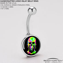 Load image into Gallery viewer, Ultra Bright Melting Skull Belly Ring by Onyx O