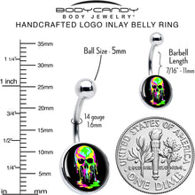 Load image into Gallery viewer, Ultra Bright Melting Skull Belly Ring by Onyx O