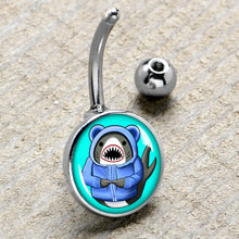 Load image into Gallery viewer, Shark in a Hoodie Belly Ring by Onyx O