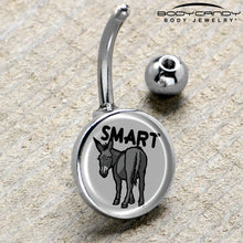 将图片加载到图库查看器,Donkey Smart Ass Belly Ring by Onyx O