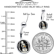 Load image into Gallery viewer, Christmas Holiday Spooky Snowman Belly Ring by Onyx O