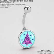 将图片加载到图库查看器,Pastel Christmas Tree Holiday Belly Ring by Onyx O