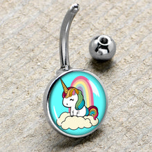 将图片加载到图库查看器,Rainbow Unicorn Belly Ring by Onyx O