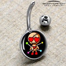 将图片加载到图库查看器,Valentine Heart Voodoo Doll Belly Ring