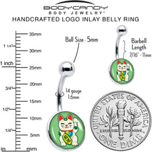 Load image into Gallery viewer, Waving Cat Belly Ring by Onyx O