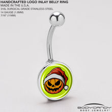 Load image into Gallery viewer, Christmas Holiday Santa Hat Pumpkin Belly Ring by Onyx O