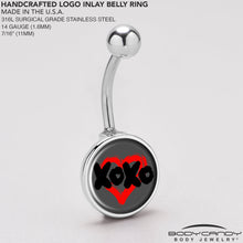 Load image into Gallery viewer, XOXO Heart Belly Ring by Onyx O