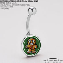 Load image into Gallery viewer, Christmas Holiday Zombie Gingergread Man Belly Ring by Onyx O