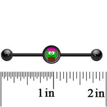 Load image into Gallery viewer, 14G Black Anodized Cupcake Frank Monster Industrial Bar 37mm