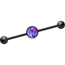 Load image into Gallery viewer, 14G Black Anodized Universal Harmony Wolf Industrial Barbell 37mm