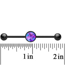 Load image into Gallery viewer, 14G Black Anodized Universal Harmony Wolf Industrial Barbell 37mm