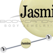 Load image into Gallery viewer, Custom Glow in the Dark Personalized Name Industrial Barbell