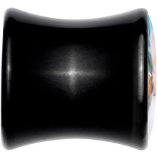 Load image into Gallery viewer, Black Acrylic Custom Photo Saddle Plug - buy 2 for a pair