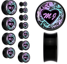 将图片加载到图库查看器,Custom Tribal Initial Acrylic Personalized Saddle Plug - buy 2 for a pair