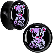 Load image into Gallery viewer, Attitude Teddy Bear Black Acrylic Saddle Plug Set by Onyx O
