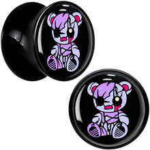 Load image into Gallery viewer, Attitude Teddy Bear Black Acrylic Saddle Plug Set by Onyx O