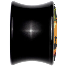 Load image into Gallery viewer, Orange Pumpkin Cat Jack-O-Lantern Black Acrylic Saddle Plug Set by Onyx O