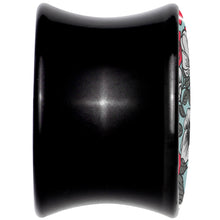 Load image into Gallery viewer, Blossom Creation Vibrant Bloom of Flowers Black Acrylic Saddle Plug Set by Onyx O