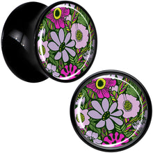 将图片加载到图库查看器,Blossom Creation Paradise of Pink Flowers Black Acrylic Saddle Plug Set by Onyx O