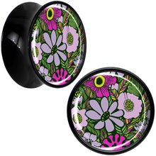 将图片加载到图库查看器,Blossom Creation Paradise of Pink Flowers Black Acrylic Saddle Plug Set by Onyx O