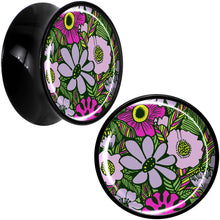 将图片加载到图库查看器,Blossom Creation Paradise of Pink Flowers Black Acrylic Saddle Plug Set by Onyx O