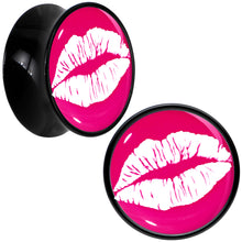 将图片加载到图库查看器,Black Acrylic Red Hot Lips Double Flare Plug Set by Onyx O