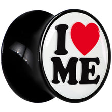 Load image into Gallery viewer, Black Acrylic I Love Me Double Flare Plug Set by Onyx O