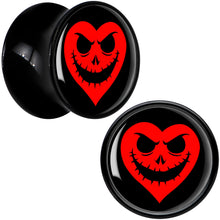 Load image into Gallery viewer, Valentine Jack O Heart Black Acrylic Saddle Plug Set by Onyx O
