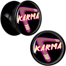 Load image into Gallery viewer, Karmic Boomerang Black Acrylic Saddle Plug Set by Onyx O