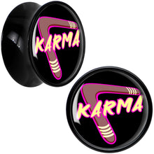 Load image into Gallery viewer, Karmic Boomerang Black Acrylic Saddle Plug Set by Onyx O