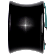 Load image into Gallery viewer, White Llama Black Acrylic Saddle Plug Set 8mm to 20mm by Onyx O