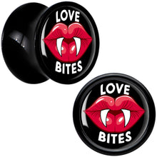 Load image into Gallery viewer, Valentine Love Bites Black Acrylic Saddle Plug Set by Onyx O