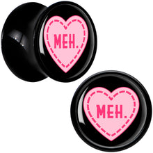 Load image into Gallery viewer, MEH Heart Black Acrylic Saddle Plug Set by Onyx O