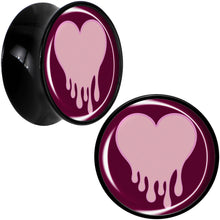Load image into Gallery viewer, Pinkish Melting Heart Black Acrylic Saddle Plug Set by Onyx O