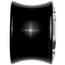Load image into Gallery viewer, 0G Smiling Plug Outlet Black Acrylic Saddle Plug Set by Onyx O