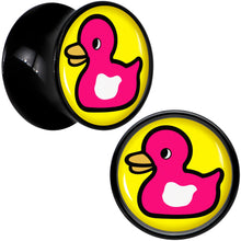 将图片加载到图库查看器,Black Acrylic Pink Ducky Double Flare Plug Set by Onyx O