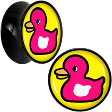 将图片加载到图库查看器,Black Acrylic Pink Ducky Double Flare Plug Set by Onyx O
